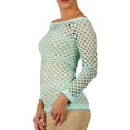 thumbnail image 2 of Summer Fishnet Long Sleeve Shirt Dancing Blouse Top Beach Bathing Suit, 2 of 3
