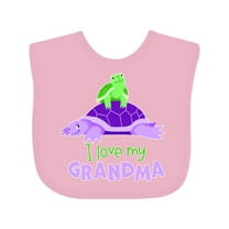 Inktastic I Love My Grandma Cute Turtle Family Boys or Girls Baby Bib