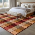 thumbnail image 4 of Brown Buffalo Plaid Area Rugs 5x7 ft Red Geometric Check Abstract Line Gradient Washable Rug Non Slip Indoor Carpet Absorbent Floor Mat for Living Room Bedroom Dining Room, 4 of 9