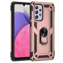 Samsung Galaxy S22 Plus Case, Rosebono Hybrid Slim Colorful Armor Cover Case With Adjustable Integrated 360 Degree Rotating Ring Kickstand For Samsung Galaxy S22 Plus (Rose Gold)
