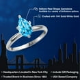thumbnail image 2 of Gem Stone King 14K White Gold Swiss Blue Topaz Solitaire Engagement Ring for Women | 1.57 Cttw | Pear Shape 9X6MM | Gemstone November Birthstone | Size 7, 2 of 6