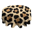thumbnail image 4 of Leopard Print Pattern Round Tablecloth 60" X 60",Wrinkle Wipeable Table Cloth for Kitchen Dining Room Picnic Patio Party, 4 of 6