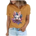 thumbnail image 2 of Tops de Cuello Alto para las Mujeres Amante Impreso Camiseta Cuello Redondo Manga Corta, Poliéster Spandex, 2 of 7
