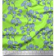 thumbnail image 1 of Soimoi Poly Georgette Fabric Yellow Blue Flower Floral Print Fabric by Yard 42 Inch Wide, 1 of 1