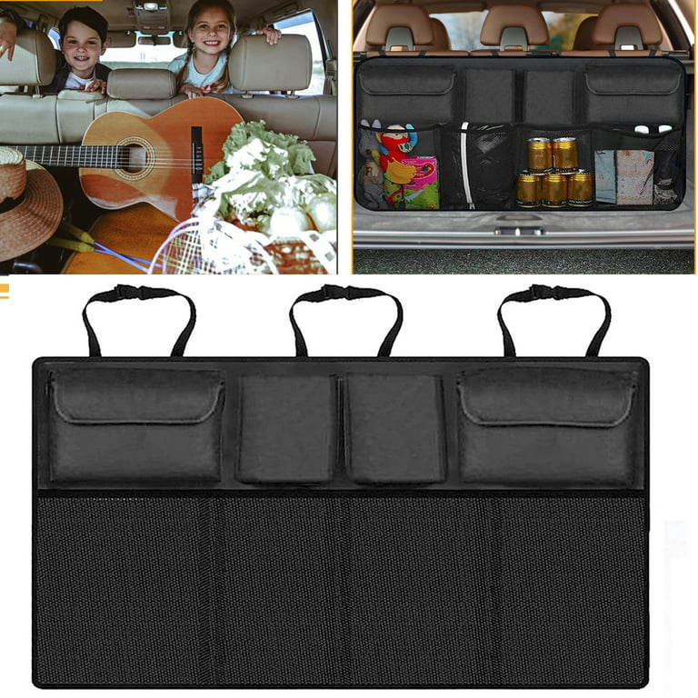 iMounTEK Car Backseat Trunk Organizer Auto Hanging Back Seat Storage Bag  Pocket Adjustable Strap,black 