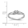 thumbnail image 3 of 14K White Gold Ring Band Themed Diamond Round AA Heart, Size 5, 3 of 3