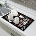 thumbnail image 5 of WIRESTER Coffee Mat - Coffee Bar Mat for Countertops Absorbent Hide Stain Rubber Backed Dish Drying Mat for Kitchen Counter - Black Clock, 5 of 7