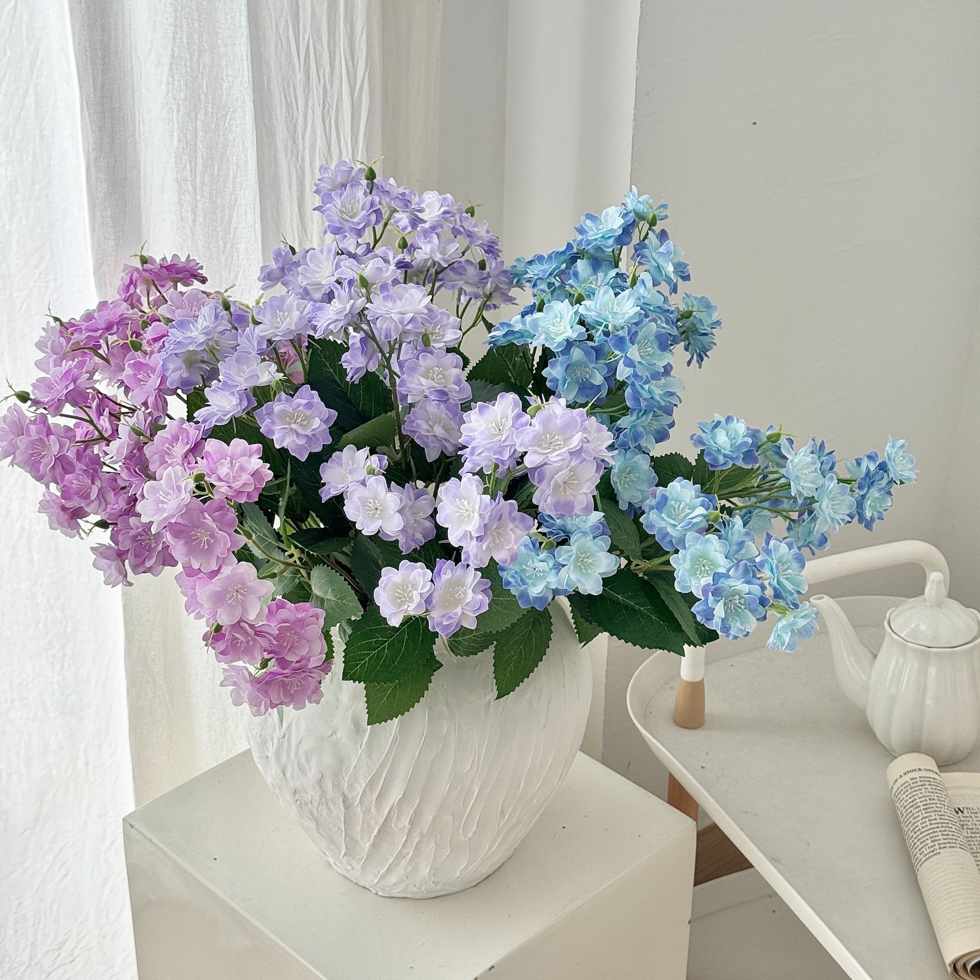Artificial Flowers for Outdoor 6 Bundles Fake Flowers for Planter, for Home/Porch/Garden Decoration