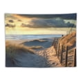 thumbnail image 5 of Shiartex  Ocean Beach Tapestry Seaside Wall Decor Sunset Costal Scenery Landscape Wall Hanging Nautical Sea Scenic Sand Blue Sky Summer Peaceful Calming Relax Bedroom Living Room 60x50inch, 5 of 6
