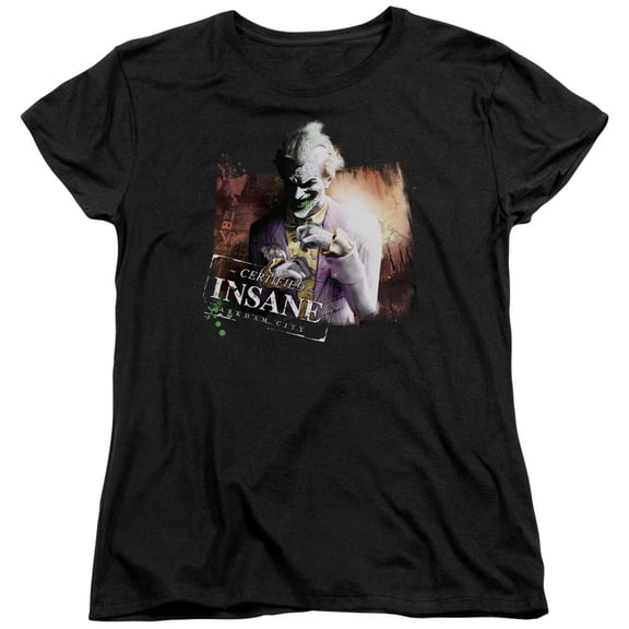 Arkham City - Certified Insane - Women's Short Sleeve Shirt - Large
