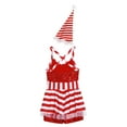thumbnail image 4 of TiaoBug Kids Girls Sequins Sleeveless Ballet Dance Leotard Christmas Candy Cane Sriped Costume Red 6, 4 of 6