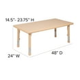 thumbnail image 5 of Flash Furniture Wren Rectangular Adjustable Kids Classroom Activity Table, 24"W x 48"L, Natural, 5 of 12