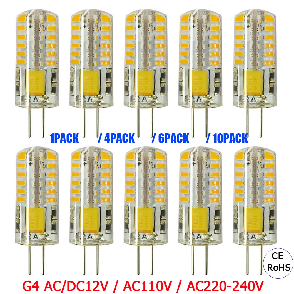 1x/10x G4 Bi-Pin LED Bulb 48 3014 Light RV/Boat Lamp Silicone Crystal AC/DC 12V 