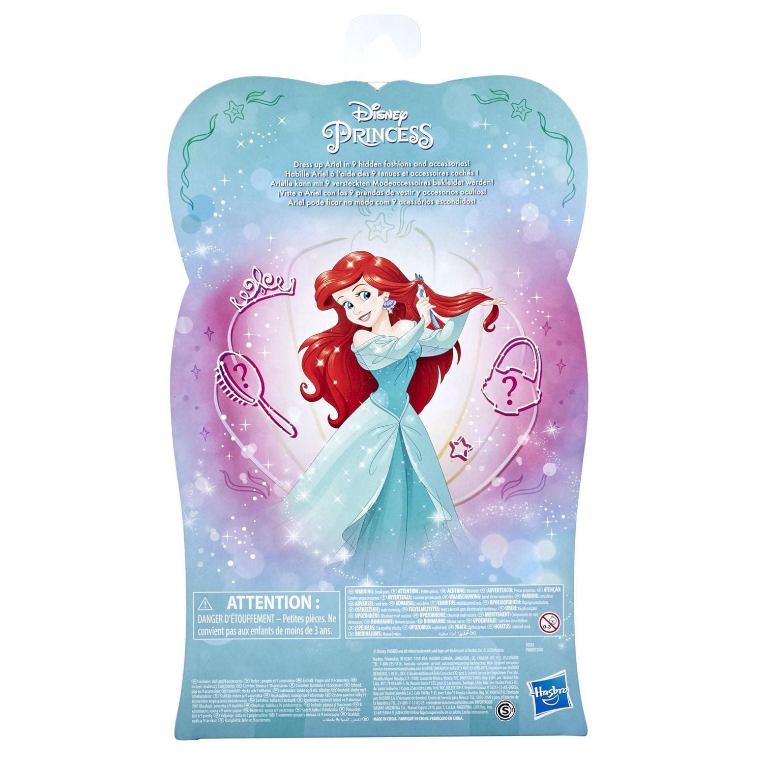 Disney Princess Style Surprise Ariel Fashion Doll with 10 Fashions and Accessories, Hidden Surprises