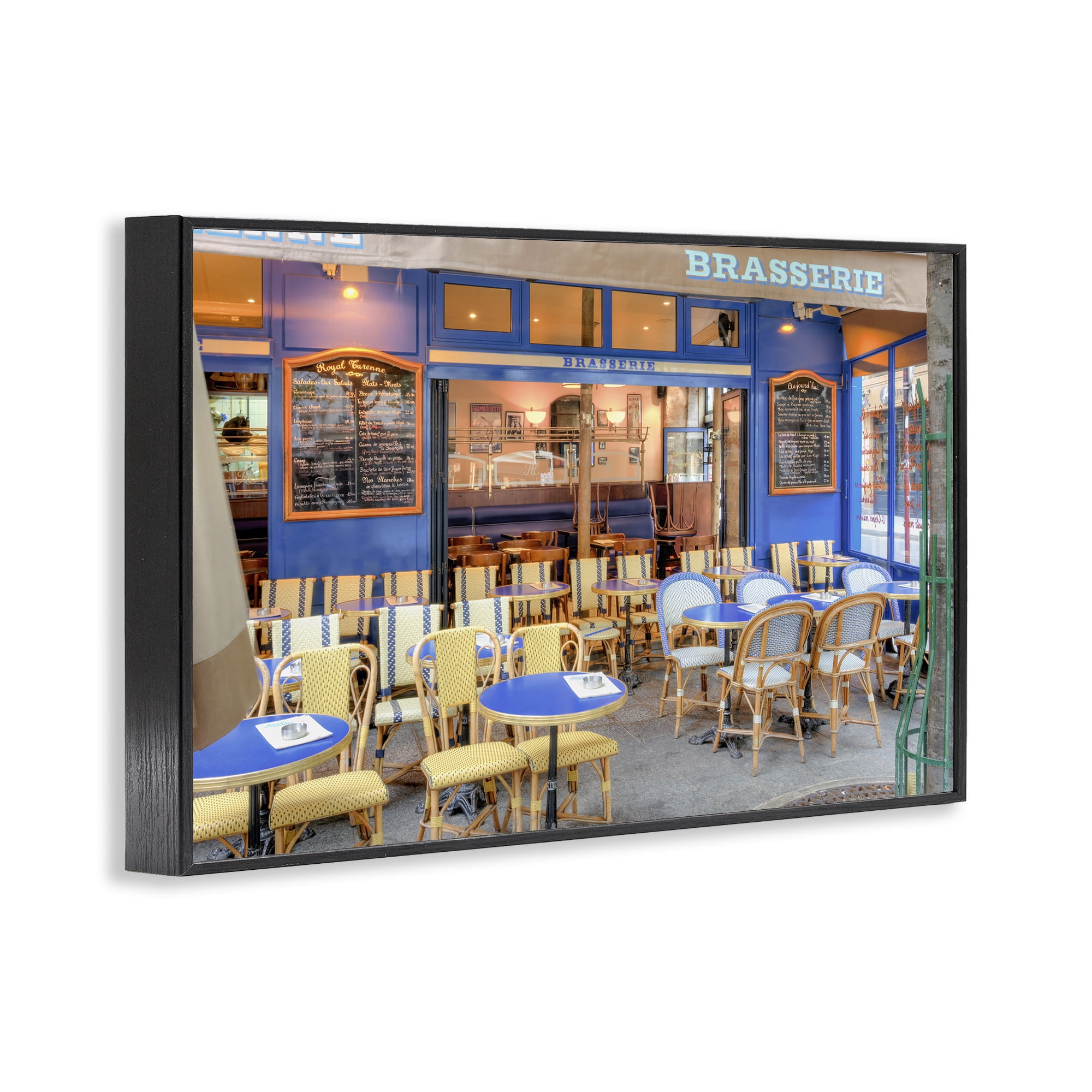 Stupell Industries Parisian Brasserie Terrace Black Framed Giclee Art, design by Alan Blaustein