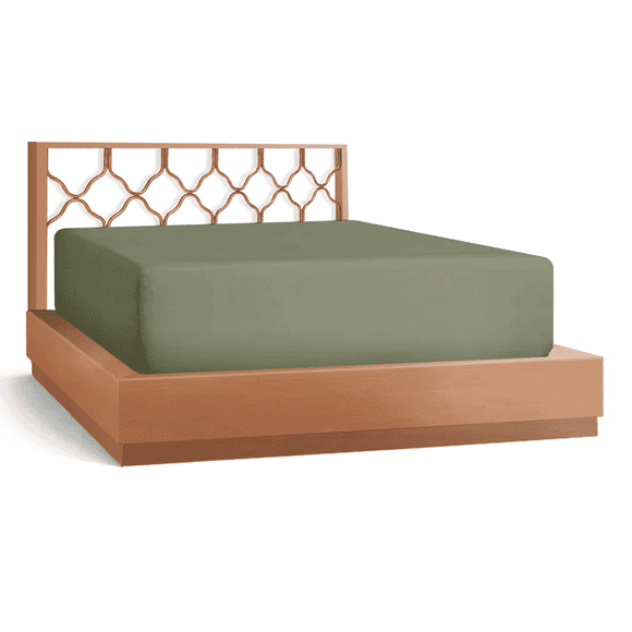 21” Extra Deep Pocket Ultra Soft Fitted Sheet with Corner Straps, Full - Sage