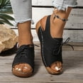 thumbnail image 5 of Ladies Daily Walking Open Toe Sandals, Slip On Low Platform Cushioned Footwear Spring Summer Casual Shoes Black 9.5, 5 of 7