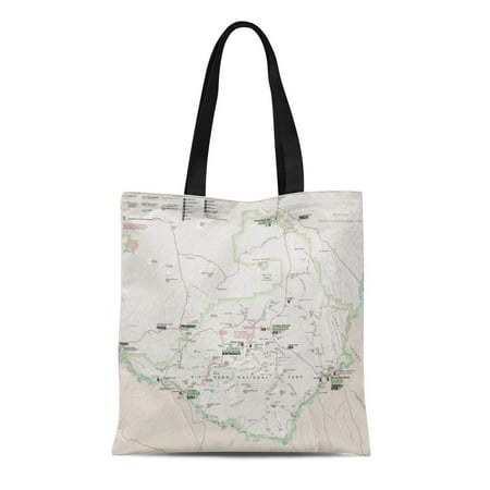 Shopping In Bend KDAGR Canvas Tote Bag National Big Bend Texas Park Maps Chisos Reusable Handbag Shoulder Grocery Shopping Bags ()