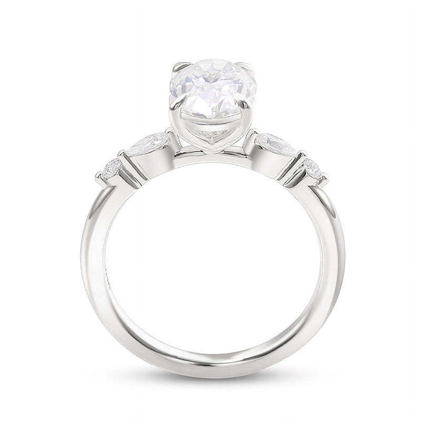 Cora Jewellery 1.5TCW Dainty Oval Moissanite Engagement Ring For Women, 18K White Gold