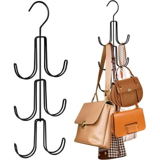 Bomutovy 2 Pack Purse Organizer for Closet Scarf Storage Purse Hanger 360 Rotating Hanging Purse Holder Purse Rack with 4 Hooks for Bag Tie Belt