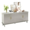 thumbnail image 2 of GZXS 70" Wide 4-Door Sideboard Cabinet with Adjustable Shelves, Solid Wood Legs & MDF Construction for Living Room, Kitchen, Bedroom (Champagne), 2 of 9