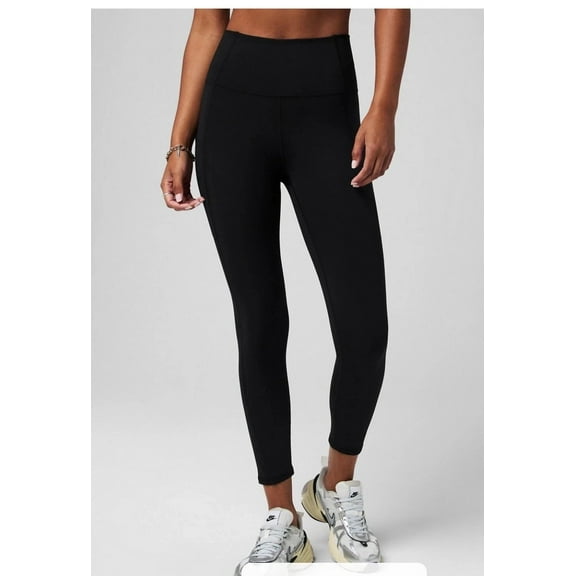 Fabletics Women's Oasis Pureluxe High Waist With Pockets Legging, Black, Size L