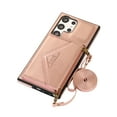thumbnail image 4 of Dteck Wallet Case Compatible with Samsung Galaxy S24 Ultra,Crossbody Leather Case with Credit Card Holder and Strap Magnetic Flip PU Kickstand Shockproof Protective Shell Cover,Rosegold, 4 of 6