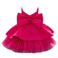 thumbnail image 2 of HUANBAI Toddler Girls' 1st Birthday Princess Dress With Bow & Tulle Skirt Strapless Flower Girl Party Gown For Baby 1 3 Years A-line Sundress 2-3 Years, 2 of 9