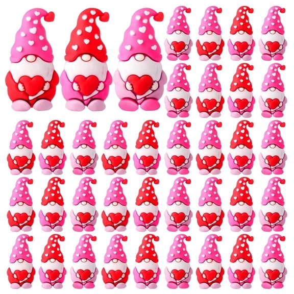 Valentine's Day Mini Gnomes Figures Tiny Gnomes Figurines for Gifts Small Gnome to Hide Rubber Gnome Statues for Valentines Party