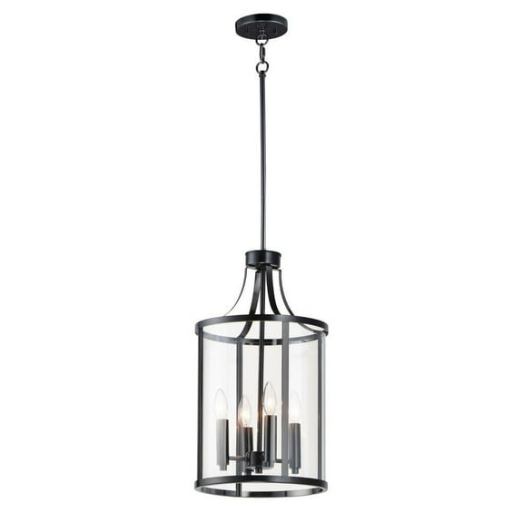 4 Light Pendant-21.5 inches Tall and 12 inches Wide-Black Finish Bailey Street Home 93-Bel-4601388