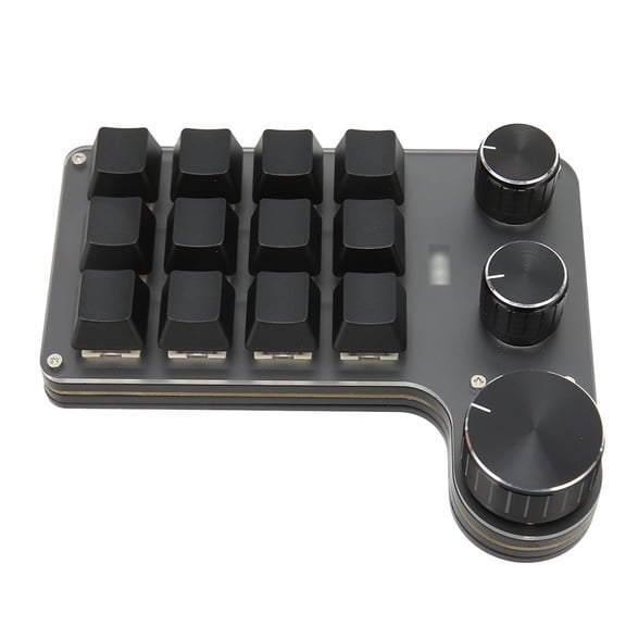 Teclado mecánico de 12 teclas y 3 botones, interruptor rojo, resistente al agua, a prueba de polvo, control de volumen, teclado multifuncional para juegos, oficina, cable USB