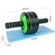 thumbnail image 5 of FELTECHELECTR Rodillo abdominal de 3 ruedas con mango de esponja antideslizante, herramienta de entrenamiento con esterilla de yoga para fitness (verde), 5 of 6