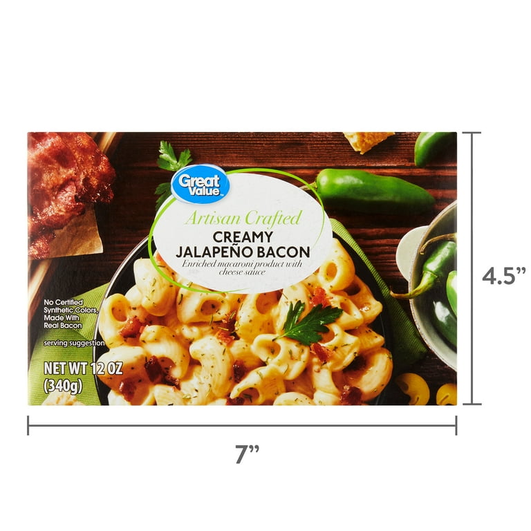 Great Value Creamy Jalapeno Bacon Macaroni and Cheese 12 oz Shelf