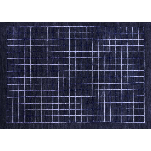 Ahgly Company Machine Washable Indoor Rectangle Abstract Blue Modern Area Rugs, 8' x 10'