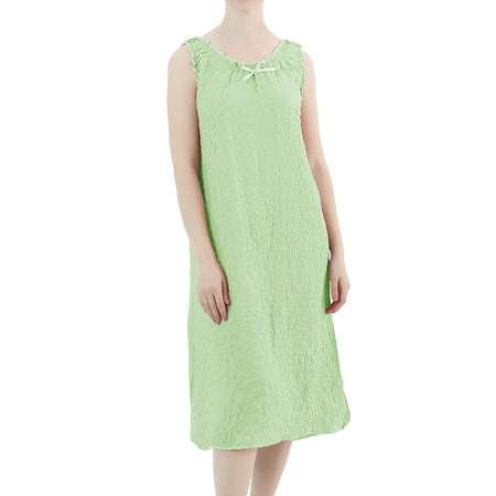 SWSMCLT Women s Plus Size Nightgown Sleeveless Lounge Sleeping Nightwear Lingerie Dress Soft Comfy Nightdress Slip Chemise Sleepwear Sleep Gown Mid-length Green 1X