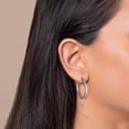 thumbnail image 2 of Large Tube Hoop Earrings - Sterling Silver, 2 of 5