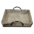 thumbnail image 2 of Wooden Serving Tray with Metal Handles, 2 of 4