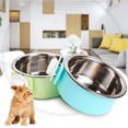 thumbnail image 4 of HZKAICUN Luck Dawn Cat Crate Bowl, Stainless Steel Removable Cage Hanging Bowls with Bolt Holder for Dog Puppy, 4 of 6