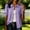 Light Violet, variant on Women Short Sleeve Tops Elegant Loose Puff Short Sleeve Basic Summer Blouses for Women Beige L