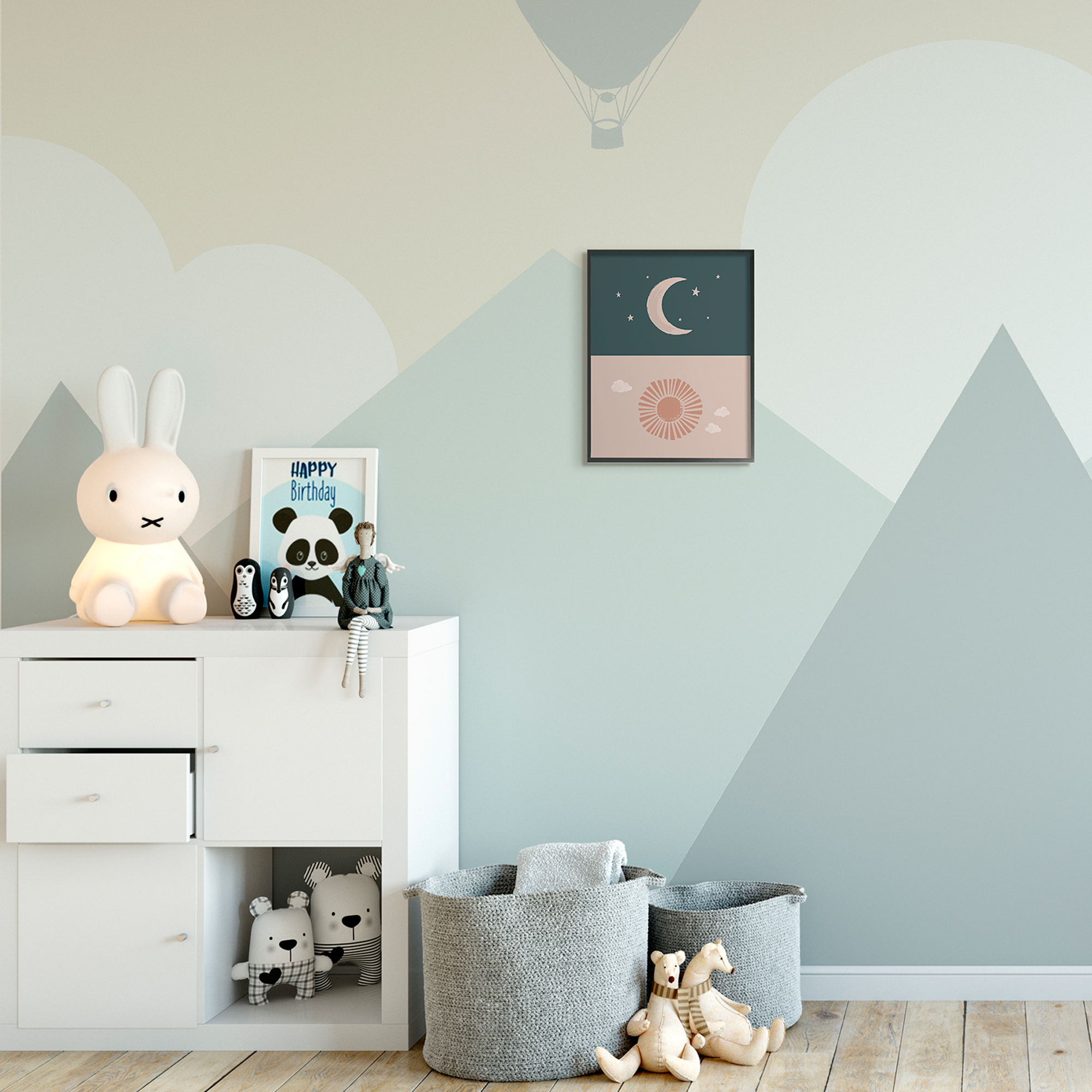 Stupell Industries Night Sky over Sunny Day Muted Tones,11 x 14,Designed by Lisa Whitebutton
