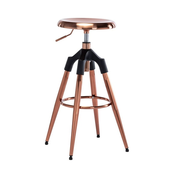 Rose Gold Bar Stools, Backless Adjustable Height Swivel Round Seat Bar Stool for Kitchen Island, Dining, Bar
