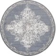 thumbnail image 3 of Unique Loom Tuareg Collection Area Rug - Medallion (8' Round Gray/Beige), 3 of 7