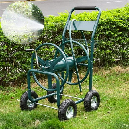 hose reel cart duty heavy garden wheel 300ft yaheetech walmart