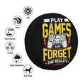 thumbnail image 6 of DouZhe Waterproof Spare Tire Cover, Play Games Forget The Reality Prints Adjustable Wheel Covers Fit for Jeep Trailer RV SUV Car, 14 inch, 6 of 7
