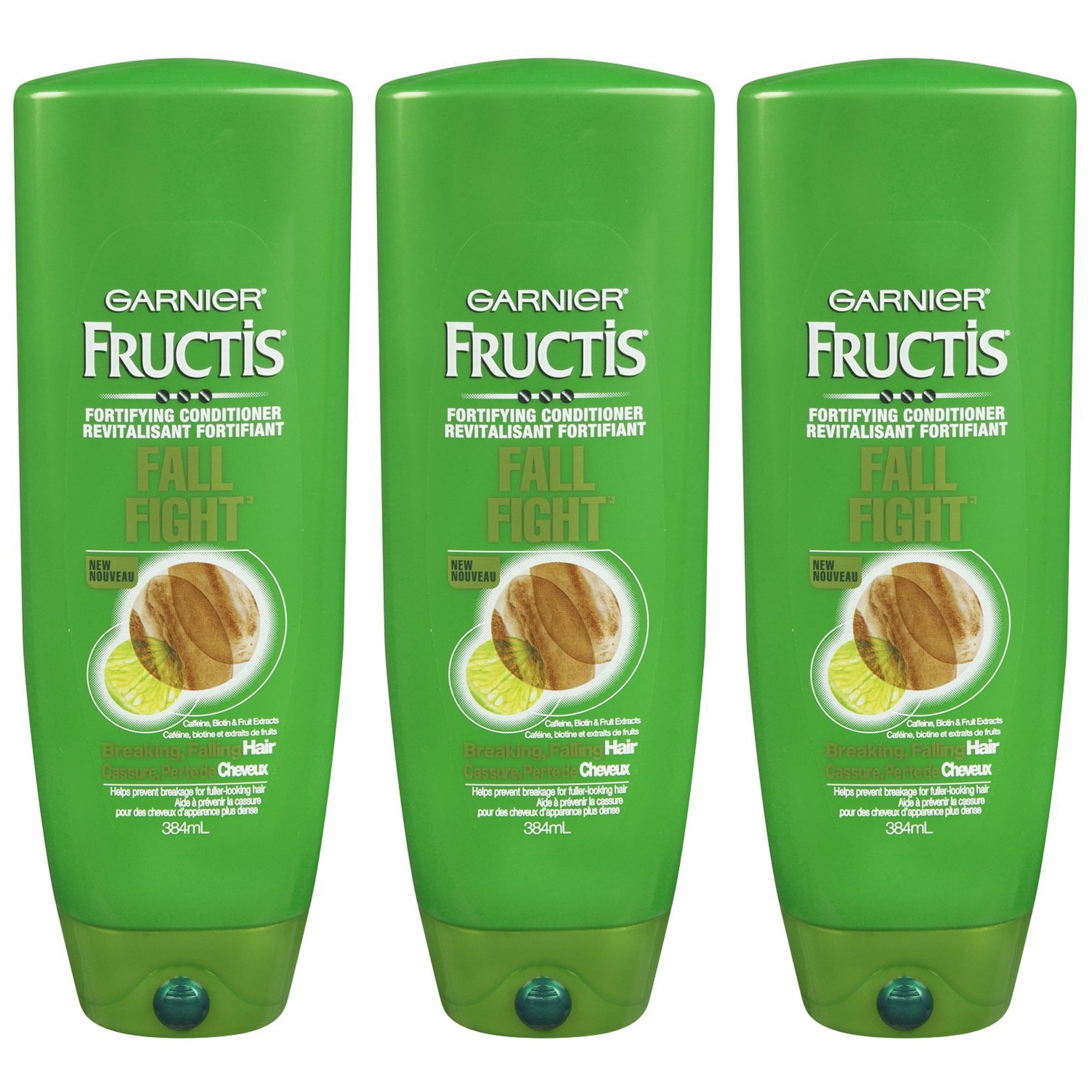 Pack of (3) Garnier Fructis Fall Fight Conditioner For Falling Breaking Hair, 13 Fluid Ounce