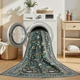 thumbnail image 6 of UERMEI 10'x12' Large Area Rugs for Living Room, Indoor Washable Rug, Floral Area Rugs for Bedroom Home Office Decor Dining Room Carpets, Non Slip Low Pile, Black/Green/Brown, 6 of 7