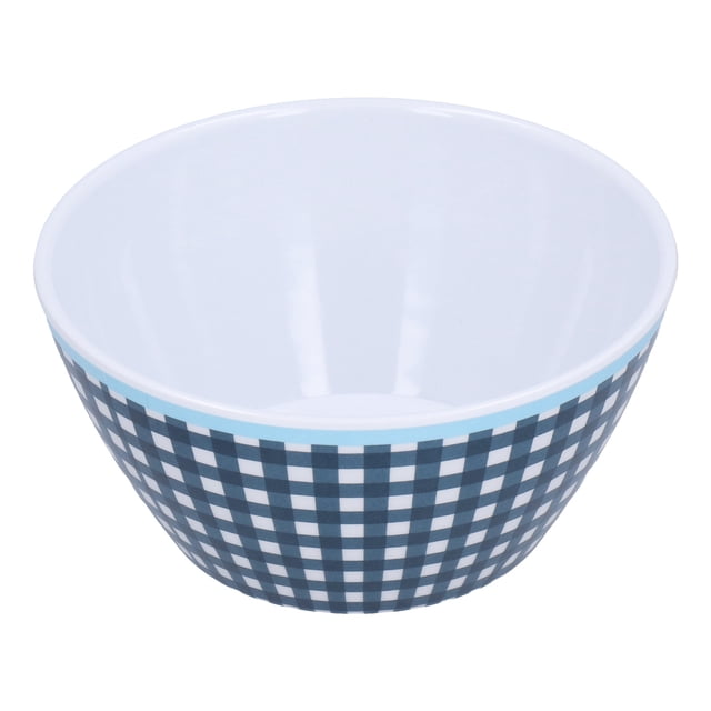 Cake Bowl, Thickened Bowl Dinner 500ml Yogurt For Baking Table Decoration Dark Blue Grid