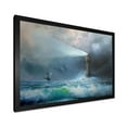 thumbnail image 2 of Lighthouse Shining Light During Stormy Clouds Night II 40 in x 30 in Framed Painting Canvas Art Print, by Designart, 2 of 4
