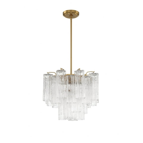 ADD-300-AG-CL Crystorama Lighting Addis - 4 Light Chandelier-13.75 Inches Tall and 17.75 Inches Wide-Aged Brass Finish-Clear Glass Color
