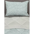 thumbnail image 3 of Blue and White Comforter & Sham Bedding Set, Contemporary Ocean Storm Abstraction with Wavy Lines Doodle Style, 3 pcs Duvet Set Microfiber Filling Quilt, 5 Sizes, Pale Blue White, by Ambesonne, 3 of 4